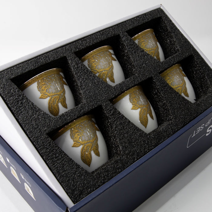 TWINS-6PCS CAWA CUP SET PEONY GOLD (202029274)