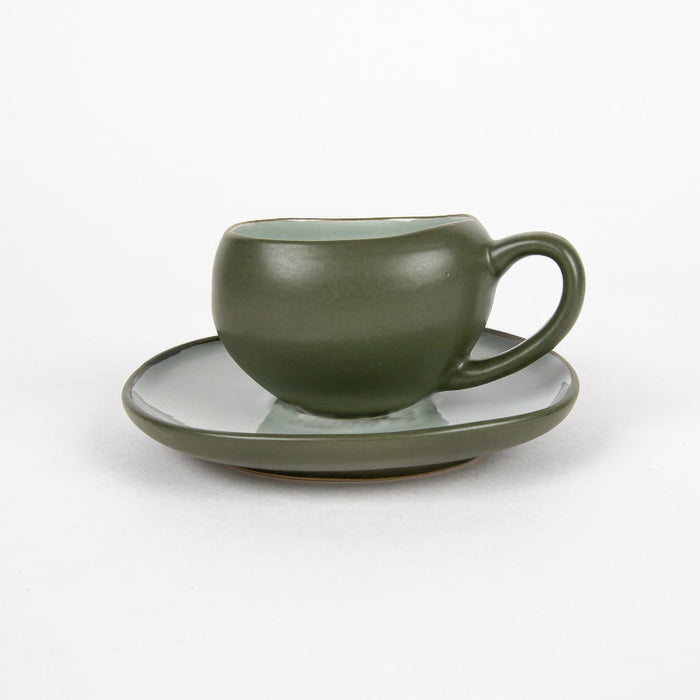 ORGANICA GREEN COFFEE CUP&SAUCER 90ML (202073246)