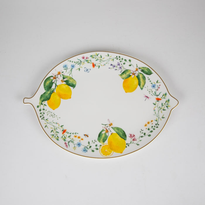 FLEURS CITRONS PORCELAIN DISH 30X21.5CM (202073353)