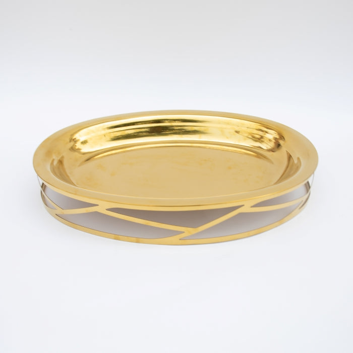 DAZHANG-STAINLESS STEEL TRAY OVAL GOLD 46X32CM (202107523)