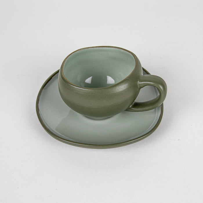 ORGANICA GREEN COFFEE CUP&SAUCER 90ML (202073246)