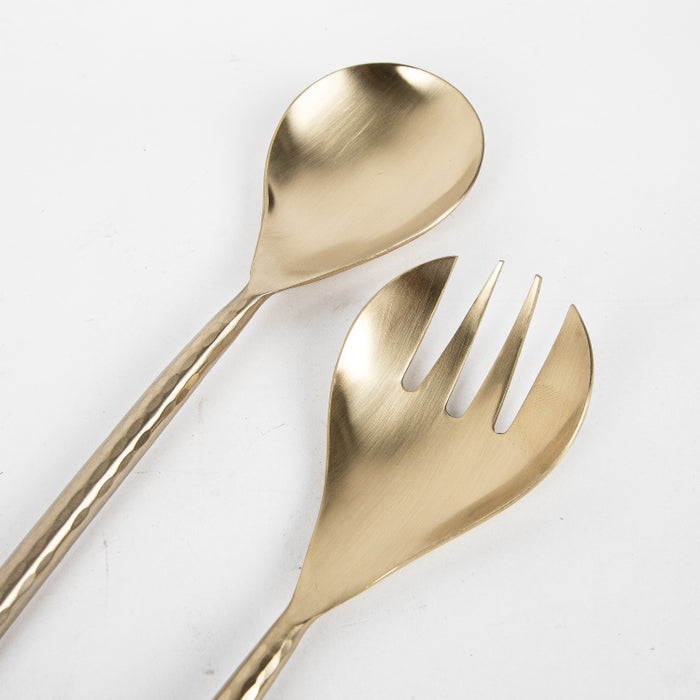 HAMMERED 2PC SALAD SERVER GOLD (202061235)