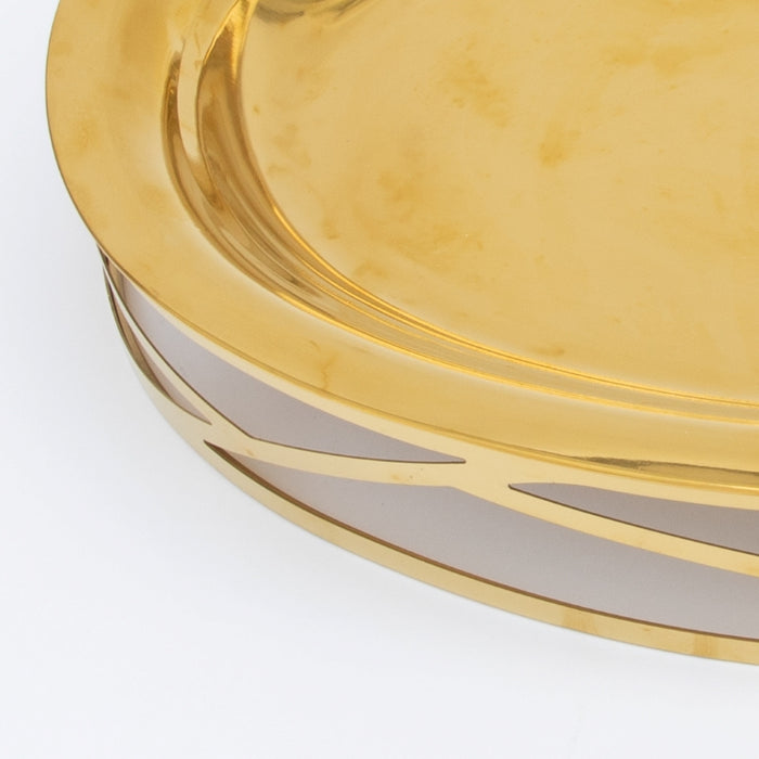 DAZHANG-STAINLESS STEEL TRAY OVAL GOLD 46X32CM (202107523)