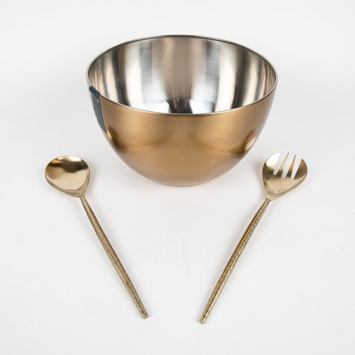 HAMMERED 2PC SALAD SERVER GOLD (202061235)