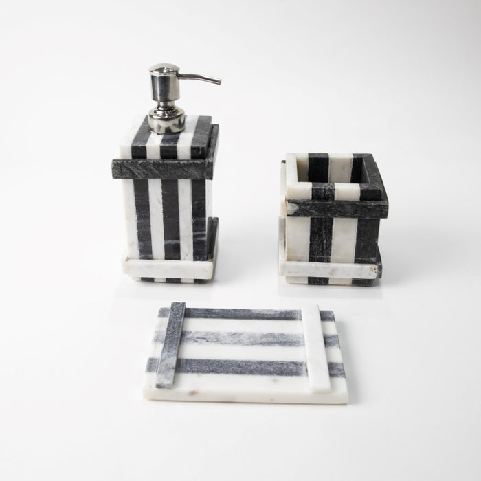 OTL-8PCS BATHROOM SET BLACK&WHITE (264846577)