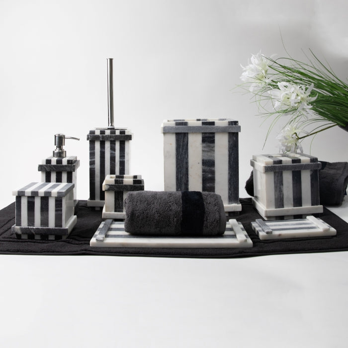 OTL-8PCS BATHROOM SET BLACK&WHITE (264846577)