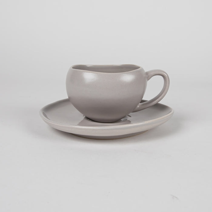 ORGANIC GREY COFFEE CUP&SAUCER 90ML (202073254)