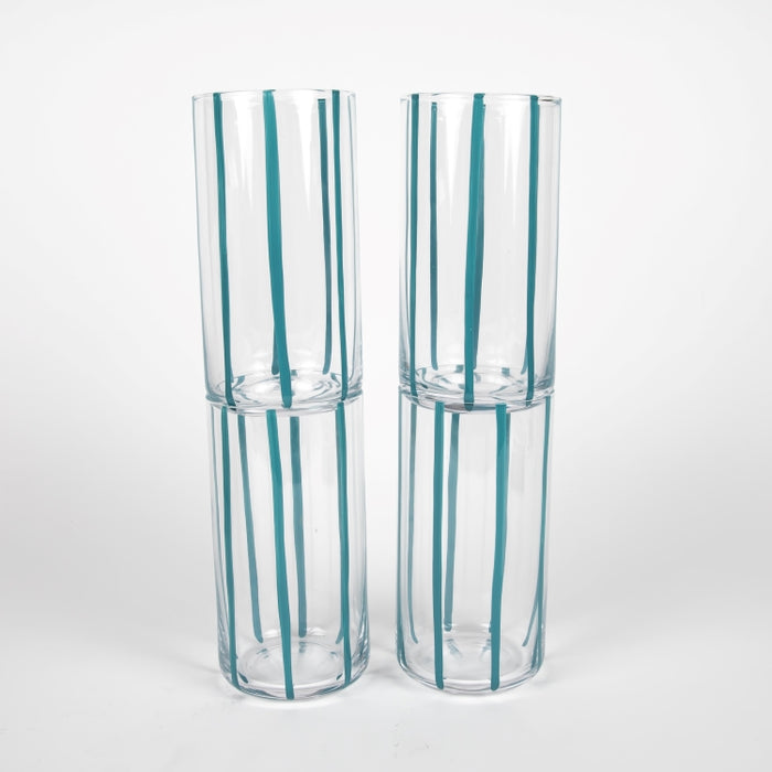 STRIPE 4PCS HIGHBALL TUMBLER (202016459)