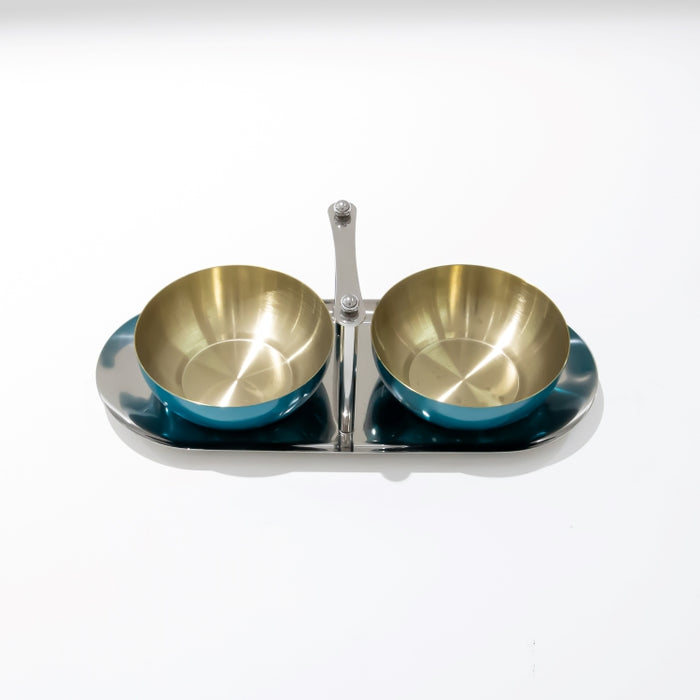 DAZHANG-STAINLESS STEEL 2 BOWL CONDIMENT (202107512)
