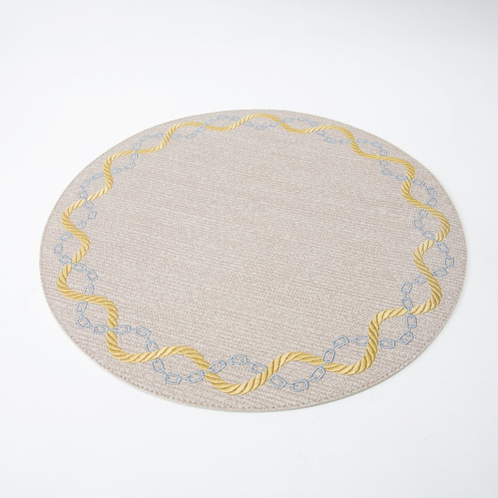 ROUND PLACEMAT W/EMBR BRAID LATE (202055049)