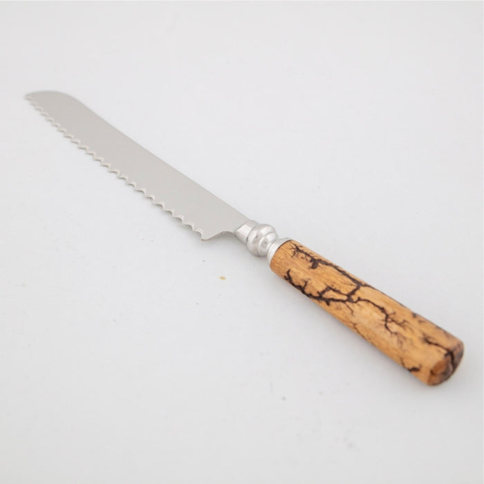 BREAD KNIFE WITH DARK WOODEN HANDLE (202060371)