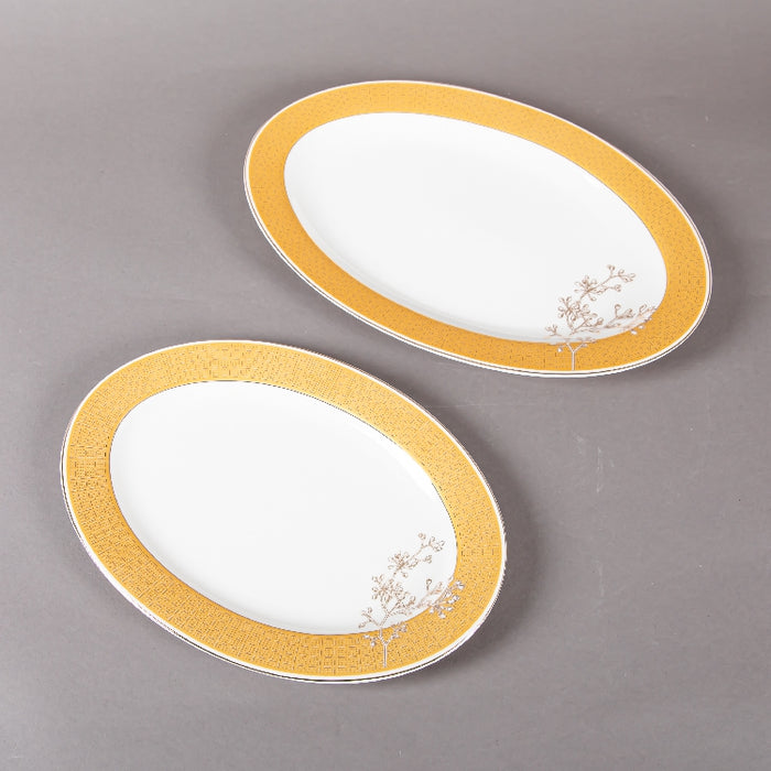 FOSUNY 45PCS NEW BONE CHINA DINNER SET WHITE/GOLD (202029006)