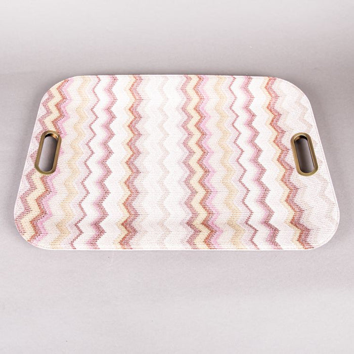 LARGE PLASTIC TRAY WEAVE PINK 40CM BY 55CM (202107333)